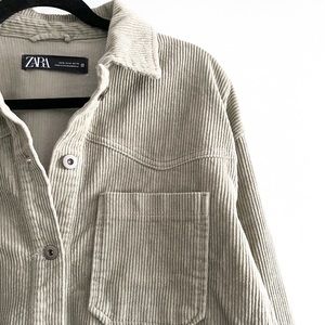 Zara Corduroy Raw hem Shacket